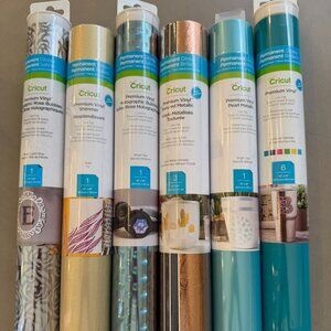 NEW Cricut Premium Vinyl Bundle 6 Rolls Holographic Metallic Shimmer Pearl